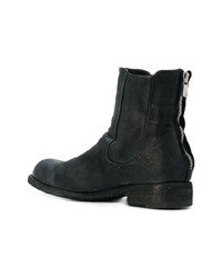 Bottines en cuir noires Officine Creative