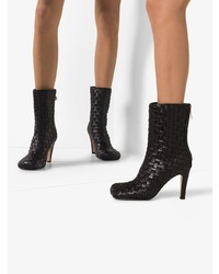 Bottines en cuir noires Bottega Veneta