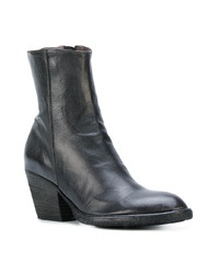 Bottines en cuir noires Officine Creative