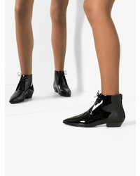 Bottines en cuir noires Saint Laurent