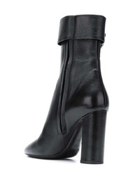 Bottines en cuir noires Saint Laurent