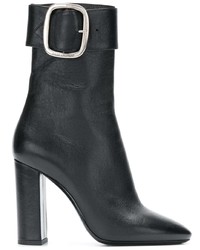 Bottines en cuir noires Saint Laurent