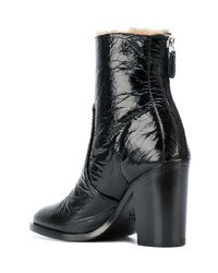 Bottines en cuir noires Laurence Dacade