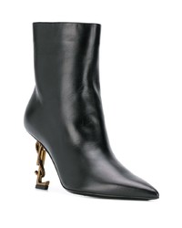 Bottines en cuir noires Saint Laurent