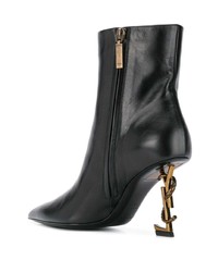 Bottines en cuir noires Saint Laurent