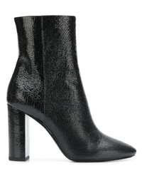 Bottines en cuir noires Saint Laurent