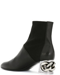 Bottines en cuir noires Casadei