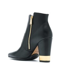 Bottines en cuir noires Balmain