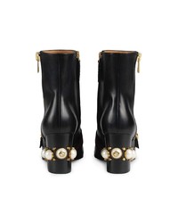 Bottines en cuir noires Gucci