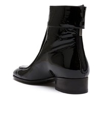 Bottines en cuir noires Saint Laurent