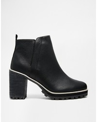 Bottines en cuir noires