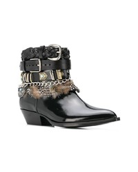 Bottines en cuir noires Philosophy di Lorenzo Serafini