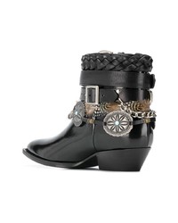 Bottines en cuir noires Philosophy di Lorenzo Serafini