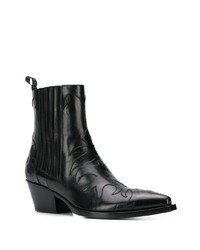 Bottines en cuir noires Sartore