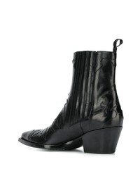 Bottines en cuir noires Sartore