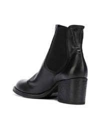 Bottines en cuir noires Strategia