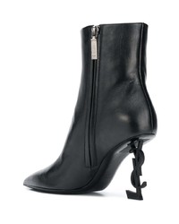 Bottines en cuir noires Saint Laurent