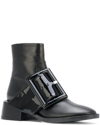 Bottines en cuir noires MM6 MAISON MARGIELA