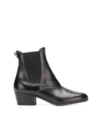 Bottines en cuir noires Pantanetti