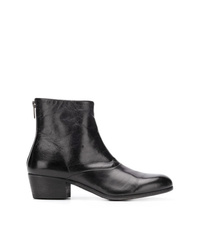 Bottines en cuir noires Pantanetti