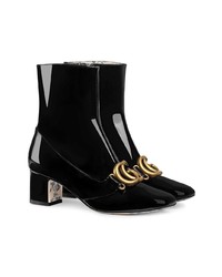 Bottines en cuir noires Gucci