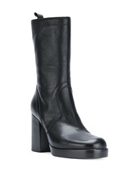 Bottines en cuir noires Rick Owens