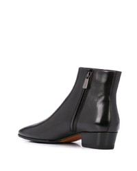 Bottines en cuir noires Santoni