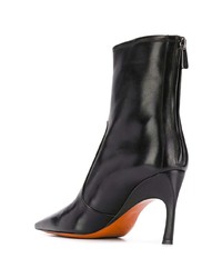 Bottines en cuir noires Santoni