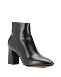 Bottines en cuir noires Santoni