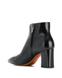 Bottines en cuir noires Santoni