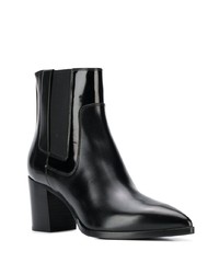 Bottines en cuir noires Santoni