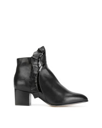 Bottines en cuir noires Racine Carree