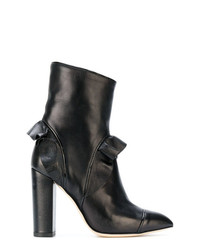 Bottines en cuir noires Racine Carree