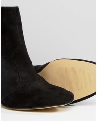 Bottines en cuir noires Asos