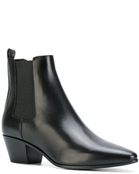 Bottines en cuir noires Saint Laurent