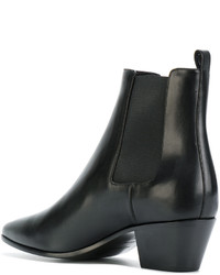 Bottines en cuir noires Saint Laurent