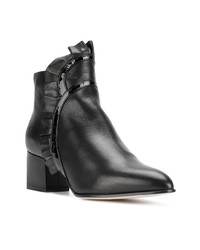 Bottines en cuir noires Racine Carree