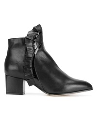 Bottines en cuir noires Racine Carree