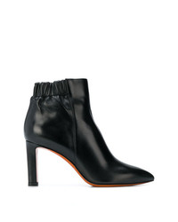 Bottines en cuir noires Santoni