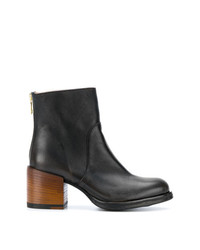 Bottines en cuir noires Sartori Gold