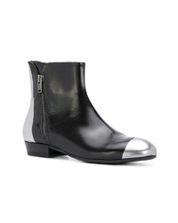 Bottines en cuir noires Pantanetti