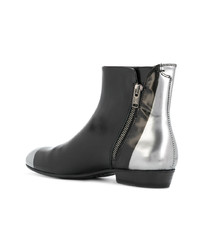 Bottines en cuir noires Pantanetti