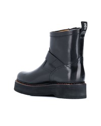 Bottines en cuir noires R13