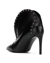 Bottines en cuir noires Balmain