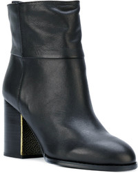 Bottines en cuir noires Jil Sander Navy