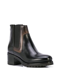 Bottines en cuir noires Santoni