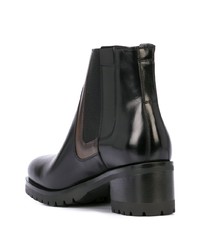 Bottines en cuir noires Santoni