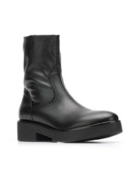 Bottines en cuir noires Strategia