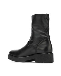 Bottines en cuir noires Strategia