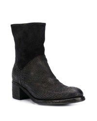 Bottines en cuir noires Pantanetti